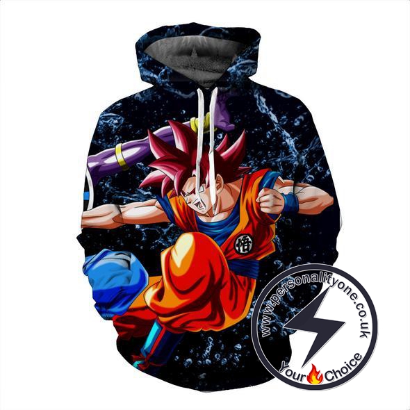 Dragon Ball Z - Goku Vs Beerus 3D - Hoodies